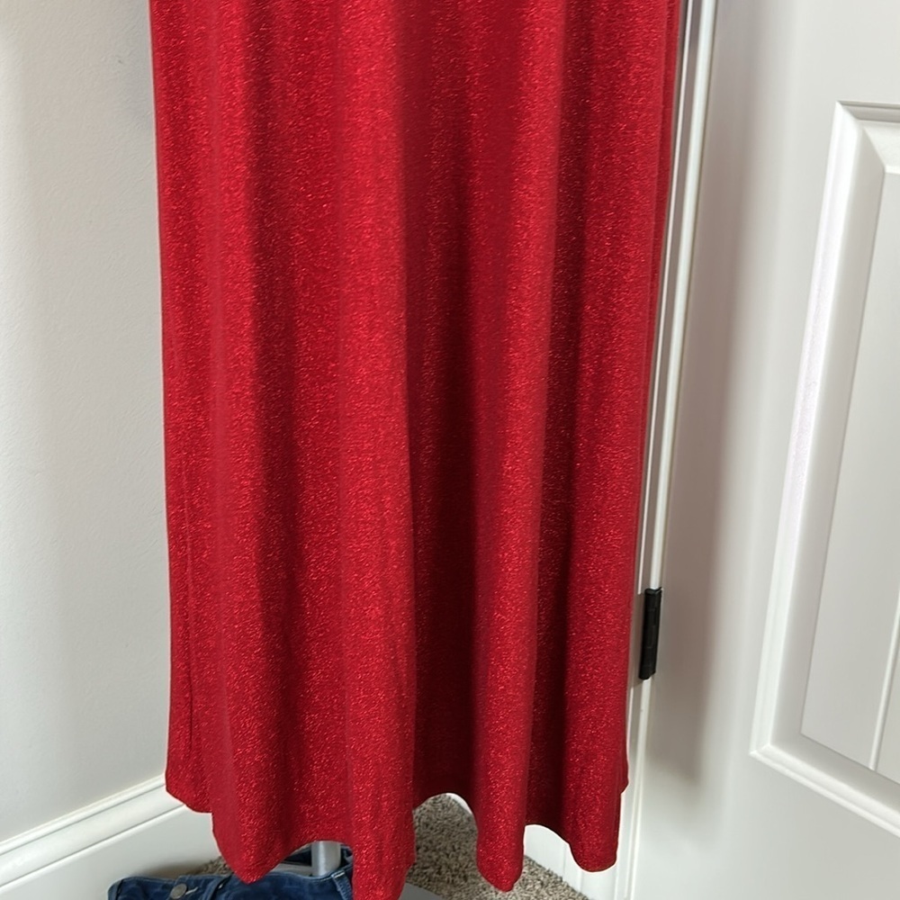 Tuckernuck Hyacinth House Angelina Gown Red Shimmer V Neck Dress Sz XXL NEW - Picture 11 of 14